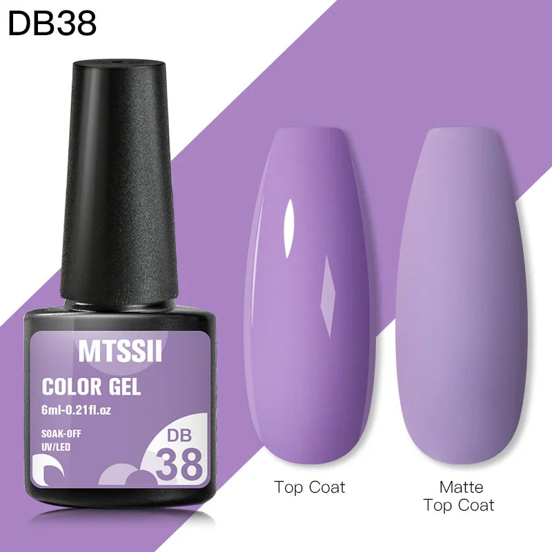 Mtssii 6ML Reflective Gel Nail Polish Shiny 14 Colors Semi-permanent UV Gel varnish Hybrid Nail Polish for Nail Art Manicure