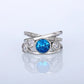 2025 New Fashion Sea Blue Cubic Zirconia Women's Wedding Ring Luxury Engagement Party Elegant   Brilliant Jewelry