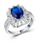2025 Luxury Prong Setting-Rings For Women With Deep Blue Zircon Stone Anniversary Gift   Wife Micro Paved Middle