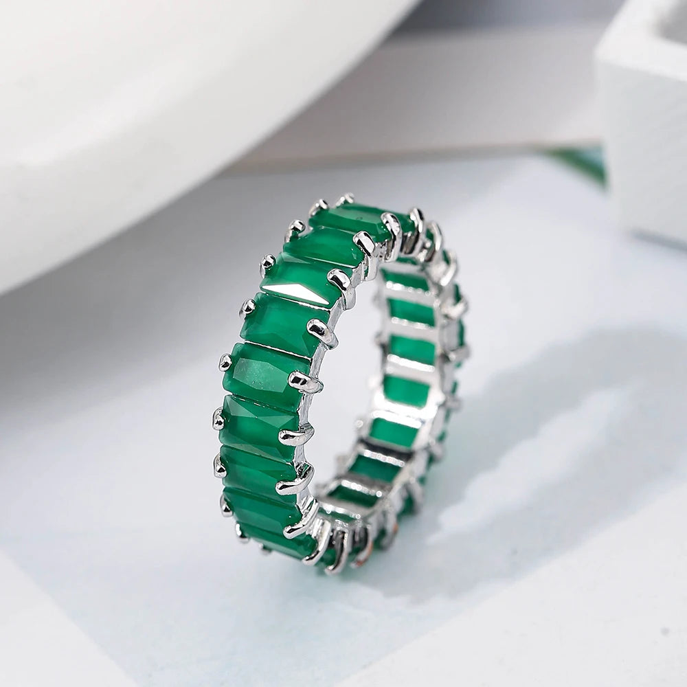 Fashion Luxury Cubic Zirconia Engagement Rings for Women Marquise Crystal Wedding Ring Party Jewelry Gift