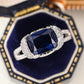 2025 New Blue Cube Zircon Attends Banquet Ring Fashionable, Elegant, High End Women's Bridal Luxury Inlaid Jewelry Accessories
