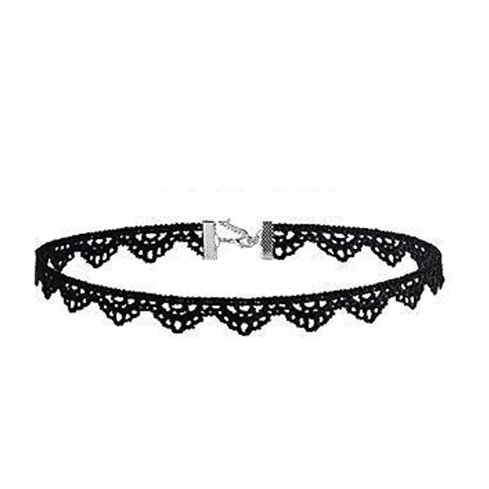 Neo-Gothic Punk Black Sexy Lace Chokers Necklace For Women Fashion Retro Clavicle Chain Halloween Collar Choker Steampunk Gifts