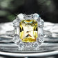 Gorgeous Sparkling Crystal Zircon Design Ring for Women, Exquisite and High-end Accessories  Women's Temperament Jewelry