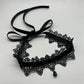 2025 New Sexy Lace Flower Necklace for Women Gothic Punk Velvet Collar Choker Black Waterdrop Pendent Necklace Strap Bow Jewelry