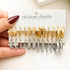 A Set of 6 Pairs of Elegant and Simple Style Combination Earrings for Women, Suitable for Daily Outings