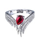 2025 European and American Red Cubic Zirconia Ring, Oval Geometric Fashion Temperament Elegant and Dazzling Jewelry Accessories
