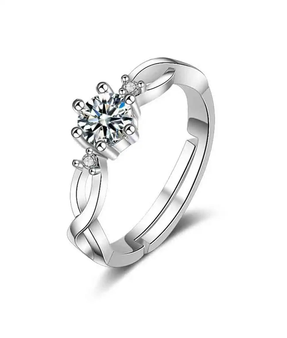 European American Fashion New Vintage Hollow Out Zircon Rings Hip Hop Party Opening Adjustable Ring for Women Gift