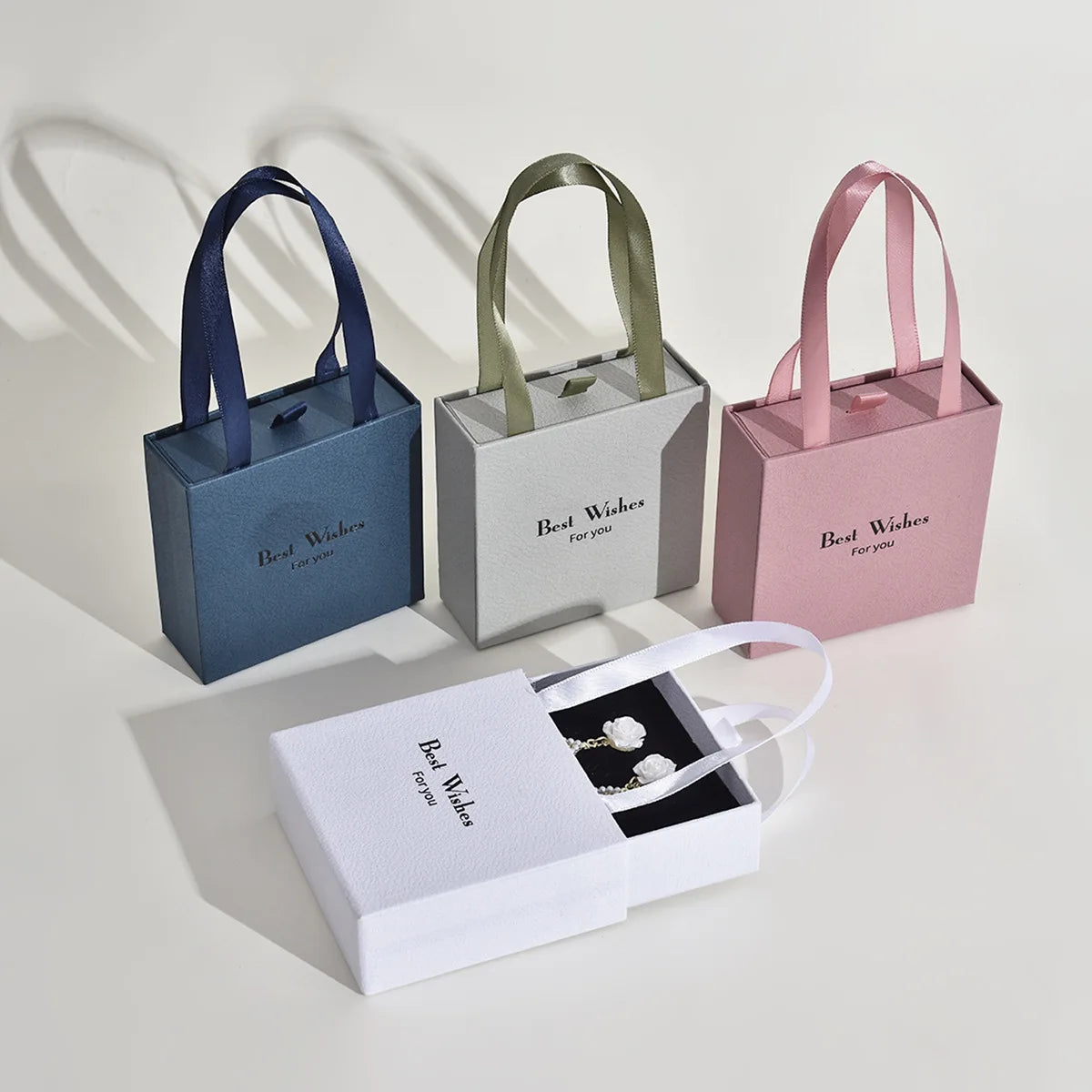 Handheld Jewelry Box Paper Pull-out Drawer Jewelry Case