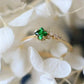 2025 New Luxury High End Party Women's Ring Bright Green Oval Crystal Noble  Retro Style Accessories Gorgeous Gift
