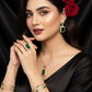Zenat Exquisite Emerald Necklace Earrings Ring 3 Piece Set