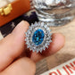 2025 New Fashion Sea Blue Cubic Zirconia Women's Wedding Ring Luxury Engagement Party Elegant   Brilliant Jewelry