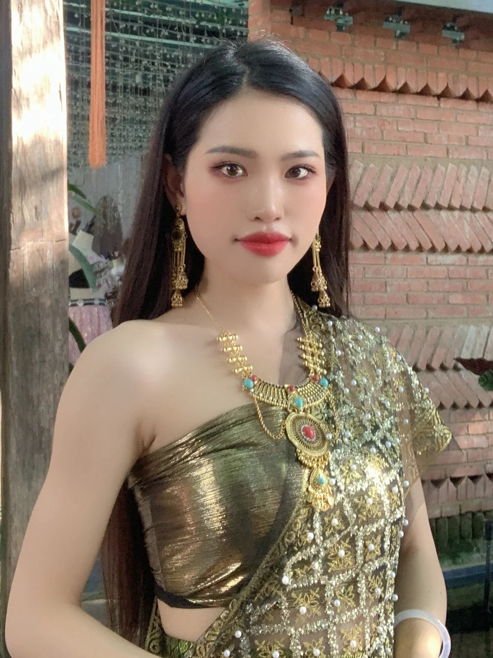 Ethnic Style Retro Geometric Round Bead Bells Tassel Long Dangling Earrings Women Indian Jhumka Jewelry