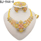 Dubai 24K Golden Plated Jewelry Set African Women's Banquet Wedding Necklace Set