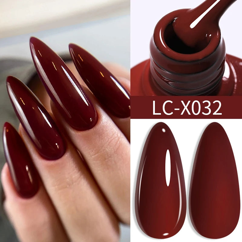 LILYCUTE Ancora Red Autumn Winter Gel Nail Polish Semi Permanent Soak Off UV LED Gel Varnish Manicure Nail Supplies