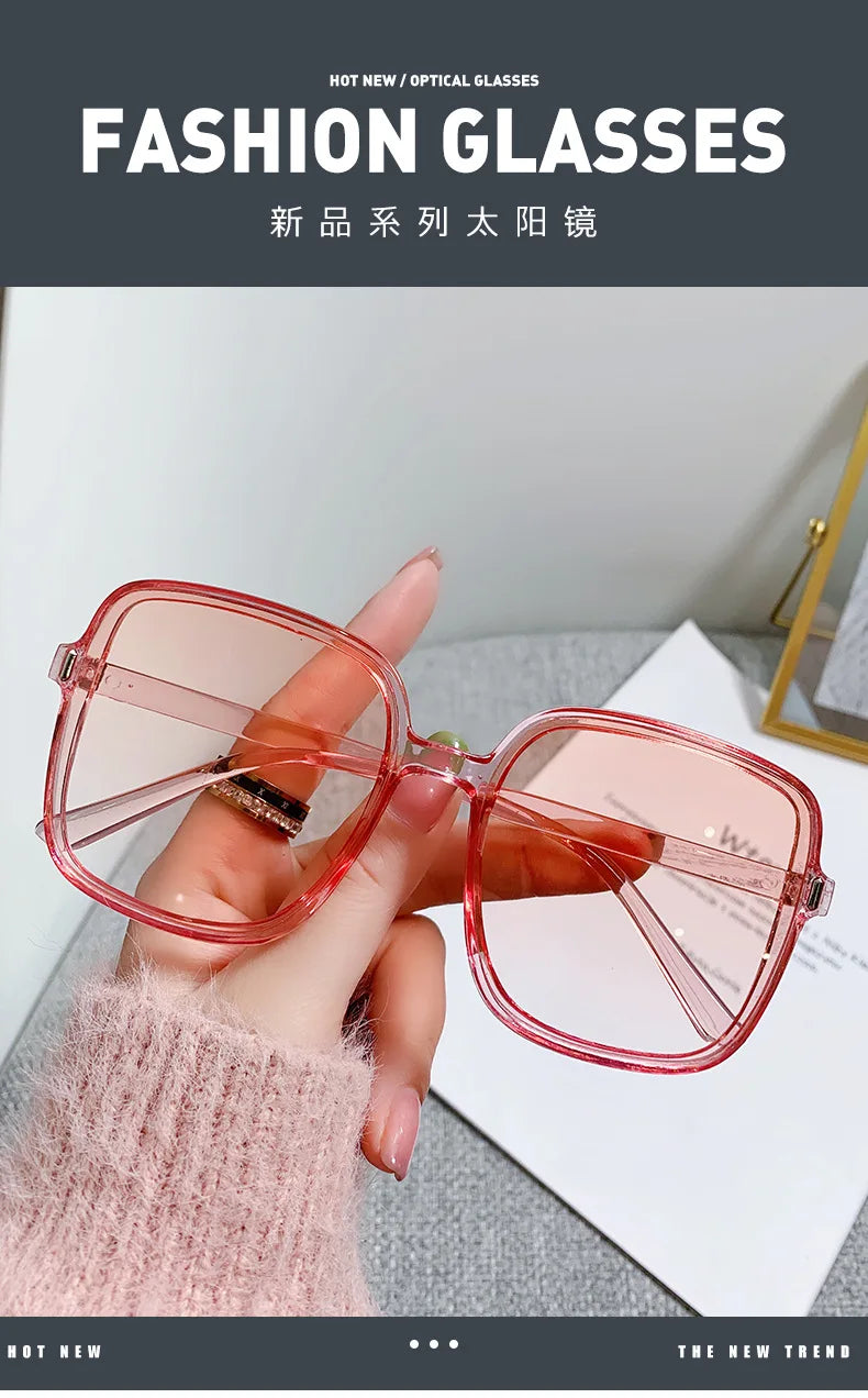 New Oversized Rectangle Sunglasses Women's Fashion Square Sun Glasses Men's Classic Vintage Eyewear UV400 Oculos De Sol