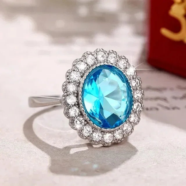 Gorgeous Sparkling Crystal Zircon Design Ring for Women, Exquisite and High-end Accessories  Women's Temperament Jewelry