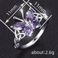 2025 New Purple Cubic Zirconia Ring with Sparkling Square Crystal, High End Women's Personalized Fashion Cocktail Party Jewelry
