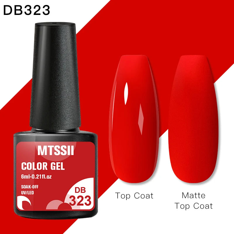 Mtssii 6ML Reflective Gel Nail Polish Shiny 14 Colors Semi-permanent UV Gel varnish Hybrid Nail Polish for Nail Art Manicure