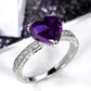 2025 New Purple Cubic Zirconia Ring with Sparkling Square Crystal, High End Women's Personalized Fashion Cocktail Party Jewelry