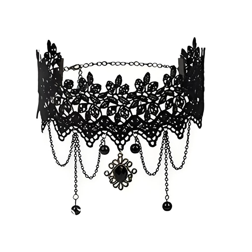 Neo-Gothic Punk Black Sexy Lace Chokers Necklace For Women Fashion Retro Clavicle Chain Halloween Collar Choker Steampunk Gifts