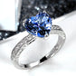 2025 Luxury Prong Setting-Rings For Women With Deep Blue Zircon Stone Anniversary Gift   Wife Micro Paved Middle