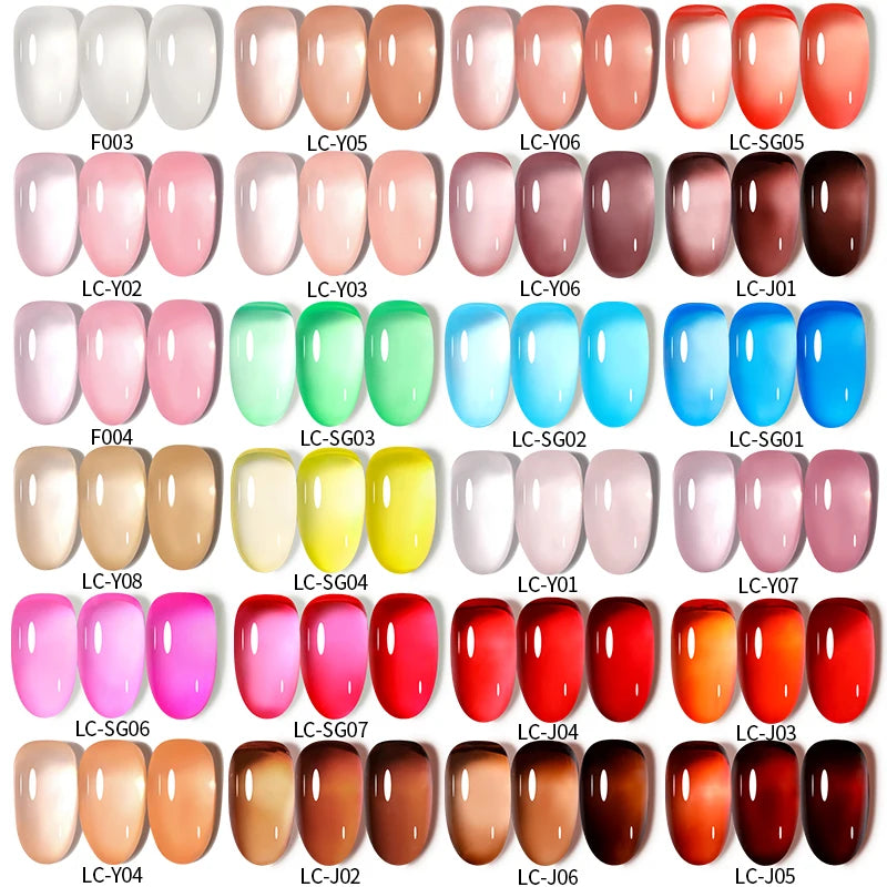 LILYCUTE 7ml Translucent Jelly Gel Nail Polish Autumn Colorful Rose Red Purple Semi Soak off UV LED Nail Art UV LED Gel Varnish