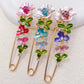 Sweet Flower Shape Lapel Pin Inlaid Shiny Rhinestones Brooches All-match Versatile Corsage Accessories