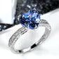 2025 Luxury Prong Setting-Rings For Women With Deep Blue Zircon Stone Anniversary Gift   Wife Micro Paved Middle