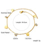 LUXUSTEEL Stainless Steel Heart Coin Charm Bracelet for Women Girl Golden Color Cuban Link Chain Bracelet Jewelry Gift 20cm