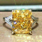 New Elegant Yellow Cubic Zirconia Women Rings Luxury Wedding Anniversary Party Lady's  Accessories Bright Fashion Jewelry