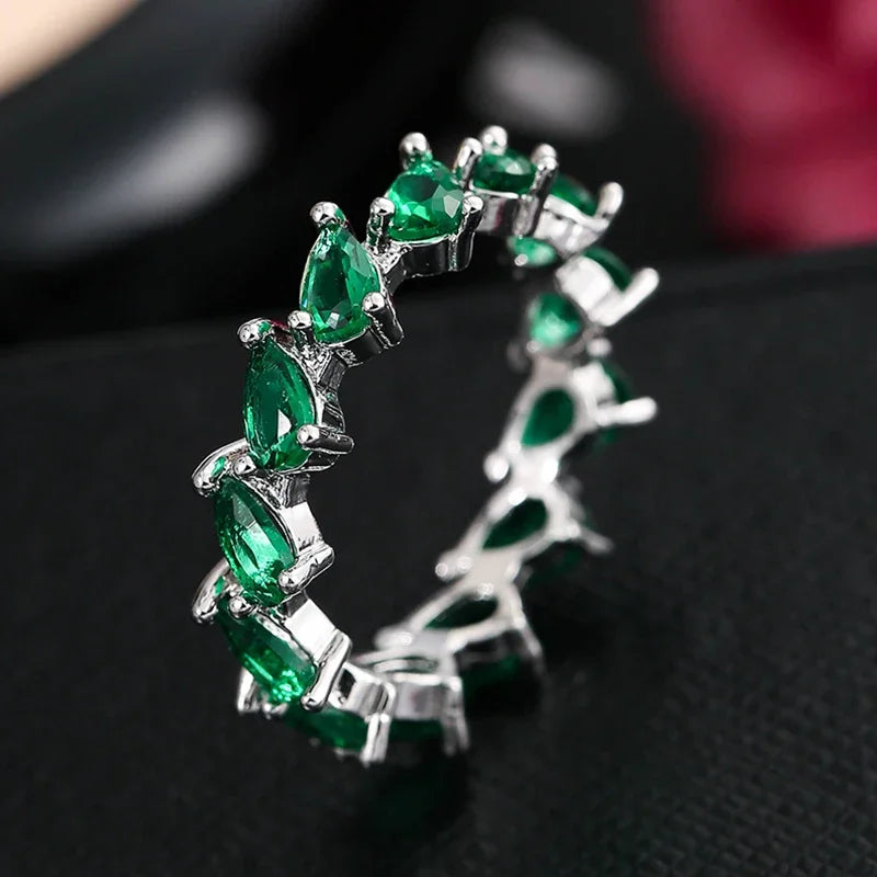 Luxury Female White Crystal Stone  Ring Irregular Zirconia Wedding Rings for Women Trendy Geometric Zircon Engagement Ring