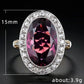 2025 European and American Red Cubic Zirconia Ring, Oval Geometric Fashion Temperament Elegant and Dazzling Jewelry Accessories