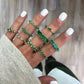Luxury AAA CZ Green Wedding Rings for Women New Romantic Crystal Engagement Finger Ring France Party Bride Jewelry