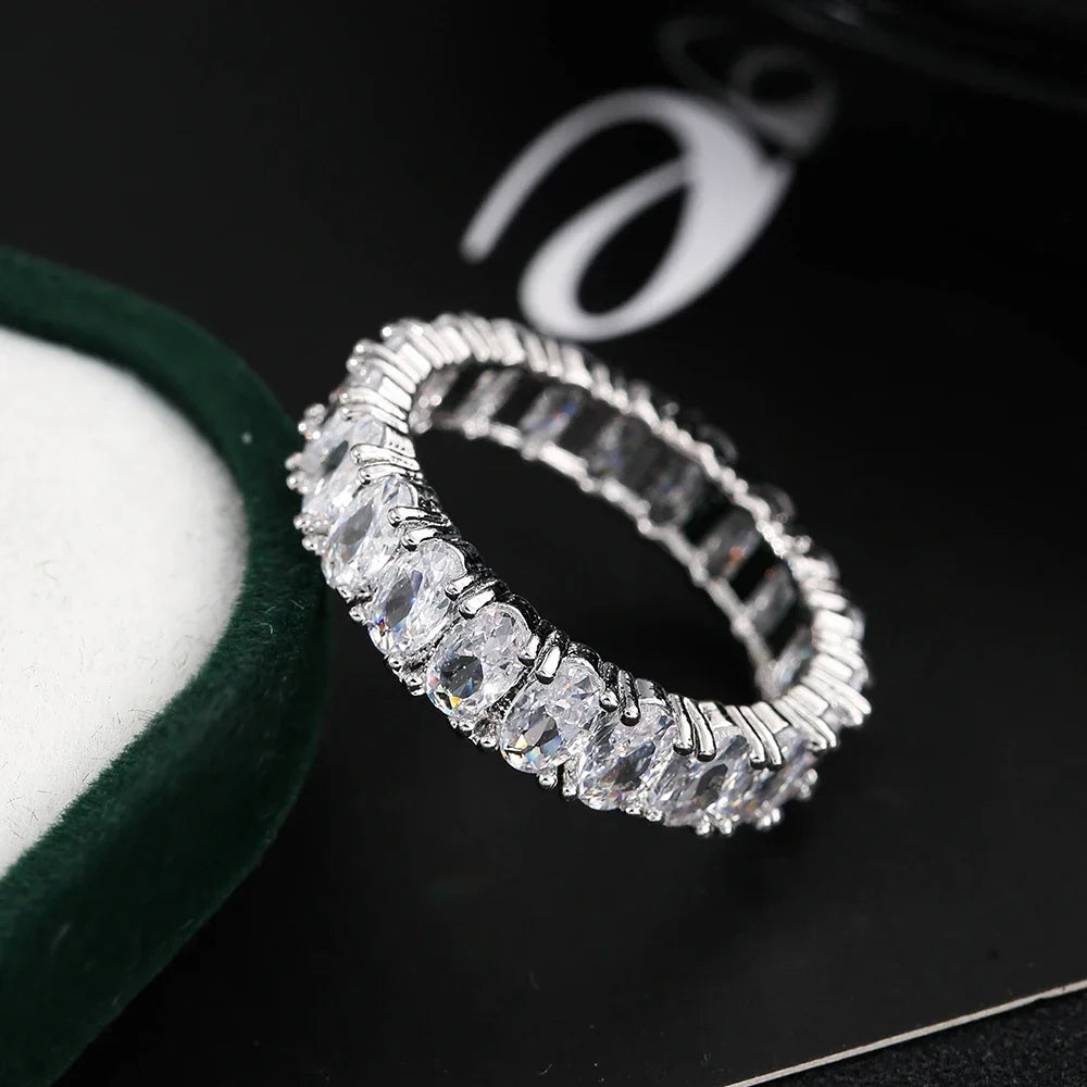 Fashion Luxury Multicolor Charm Zircon Wedding Rings for Women Round Square Stone Party Ring Jewelry