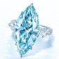 2025 New Fashion Sea Blue Cubic Zirconia Women's Wedding Ring Luxury Engagement Party Elegant   Brilliant Jewelry