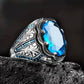 2025 New Fashion Sea Blue Cubic Zirconia Women's Wedding Ring Luxury Engagement Party Elegant   Brilliant Jewelry