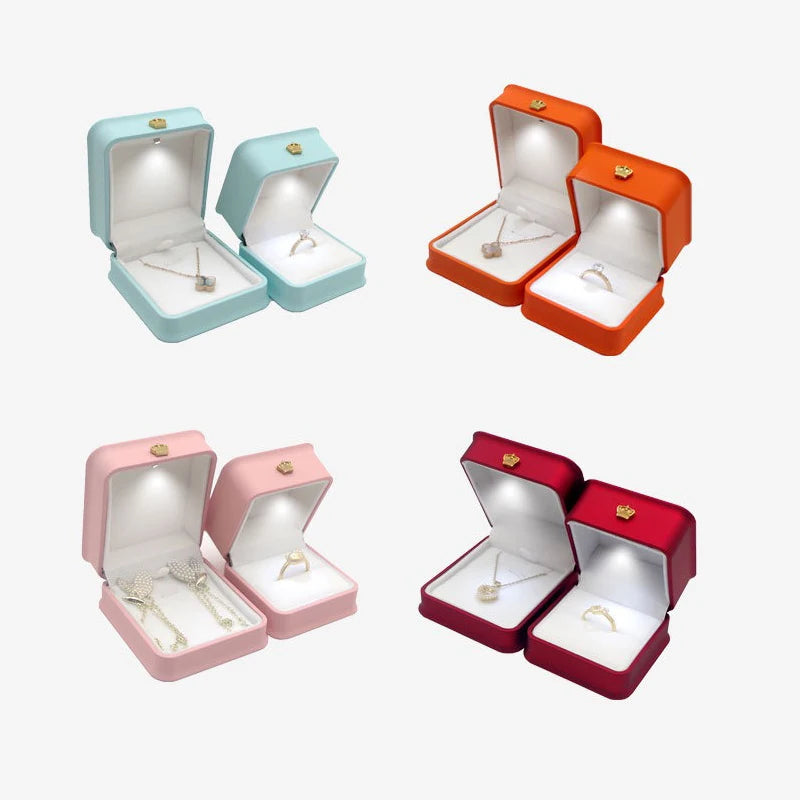 Crown Jewelry Box With Lighted LED