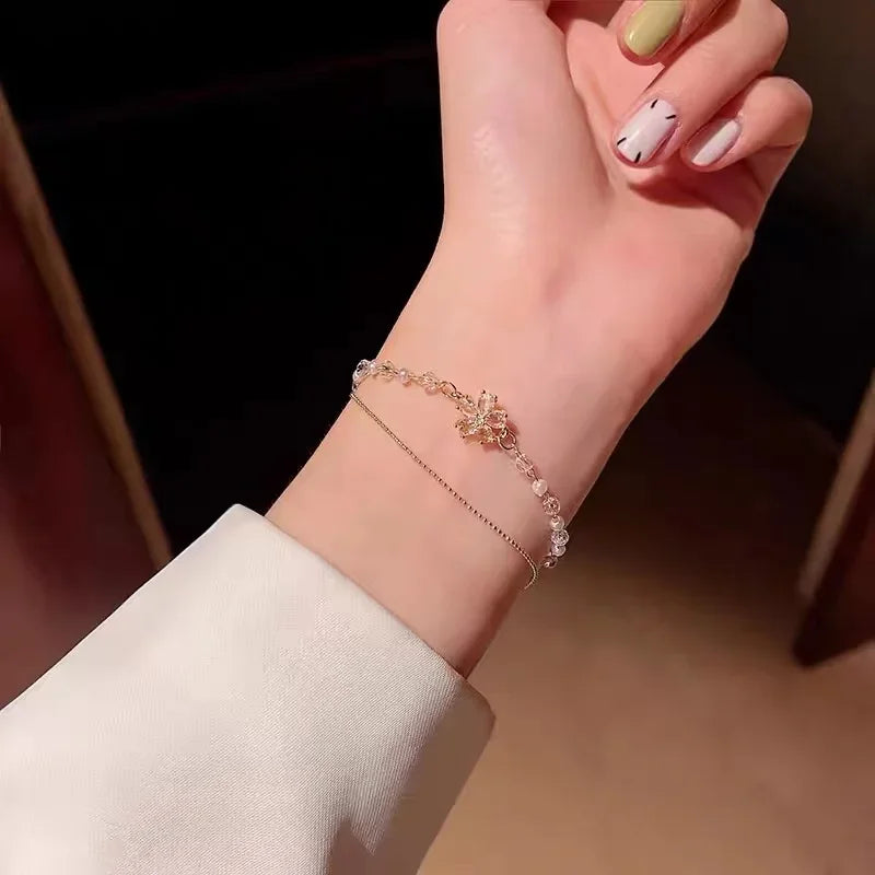 5Pcs Set Gold/Silver Color Fashion Charm Bracelet Women Retro Glossy Geometric Metal Twist Chain Bangles Bracelet Set Jewelry