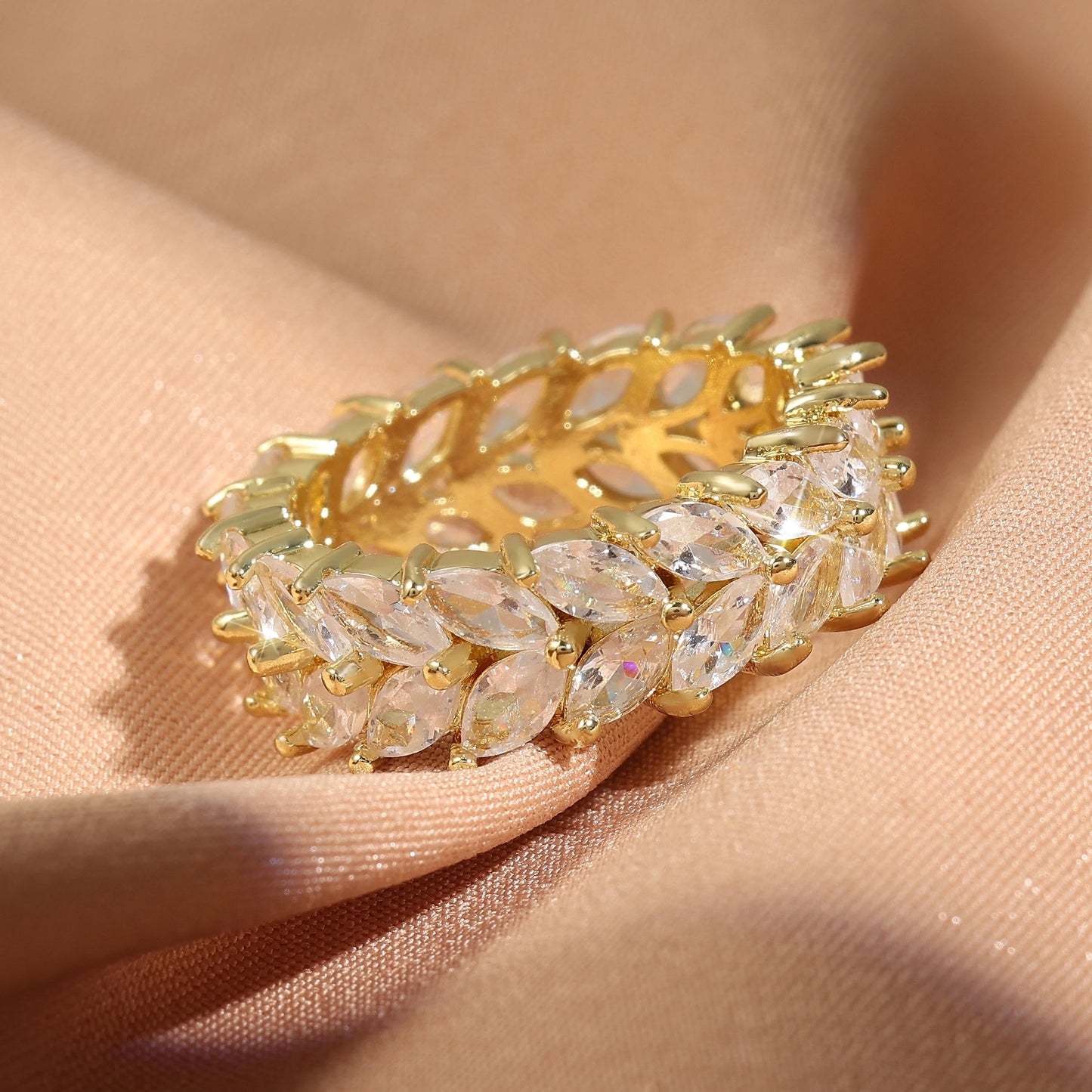 Classic Baguette Cubic Zirconia Engagement Rings for Women Luxury 18K Gold Color Plated Wedding Party Jewelry