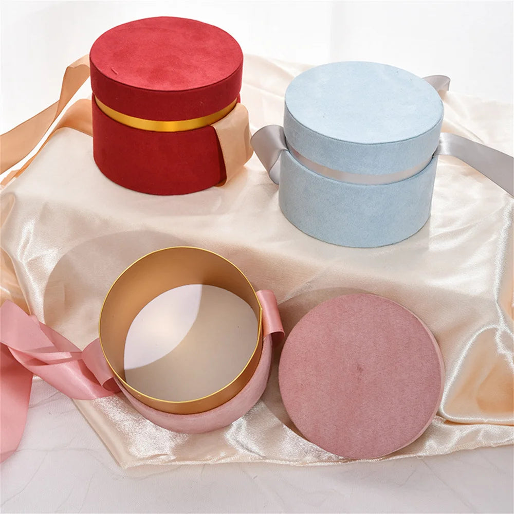 Candy Box With Bow Ribbon Round Gift Packaging Boxes