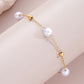2 Pcs Exquisite Gold Color Bohemian Jewelry Set for Women Fashion Pearl Cross Pendant Necklace Bracelet Set Casual Jewelry Gifts