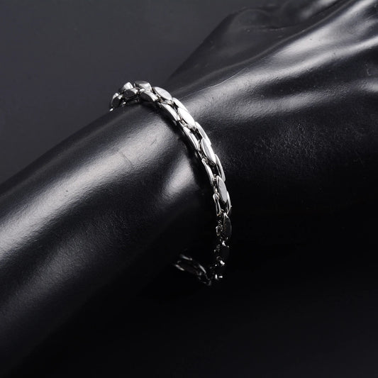 4.2mm Stainless Steel Bracelet Link Chain for Women Men Punk Rock Boy Chunky Metal Jewelry Wristband Anklets Ankle Hand Chain