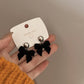 1Pair Vintage Black Flocking Earrings Geometric Bowknot Stud Earrings For Women Fashion With Jewelry Accessories