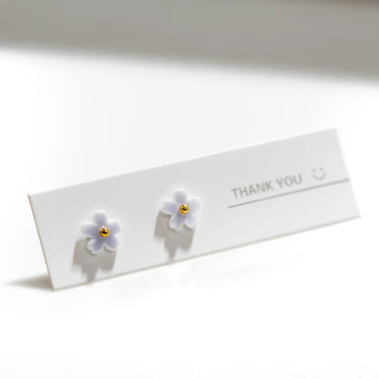 Handmade Multicolor Ceramic Flower Earrings With Stainless Steel Pin - Trendy And Eye-catching Jewelry Z638