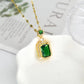 Exquisite Fashion Emerald Perfume Bottle Necklace Earrings Ring 3 Piece Set Classic Banquet Wedding Jewelry Set Birthday Gift