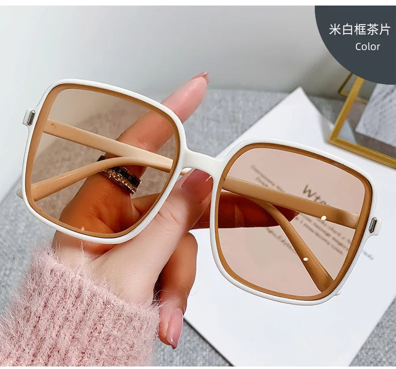 New Oversized Rectangle Sunglasses Women's Fashion Square Sun Glasses Men's Classic Vintage Eyewear UV400 Oculos De Sol