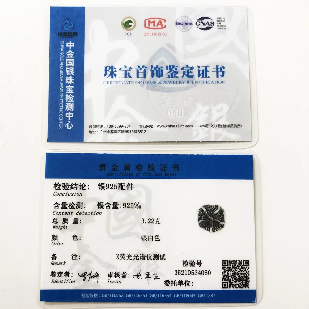 Charm Bead Blackened Starfish 925 Sterling Silver Vintage Karma Jewelry Ocean Accessories For Men Women