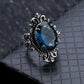 2025 Luxury Prong Setting-Rings For Women With Deep Blue Zircon Stone Anniversary Gift   Wife Micro Paved Middle