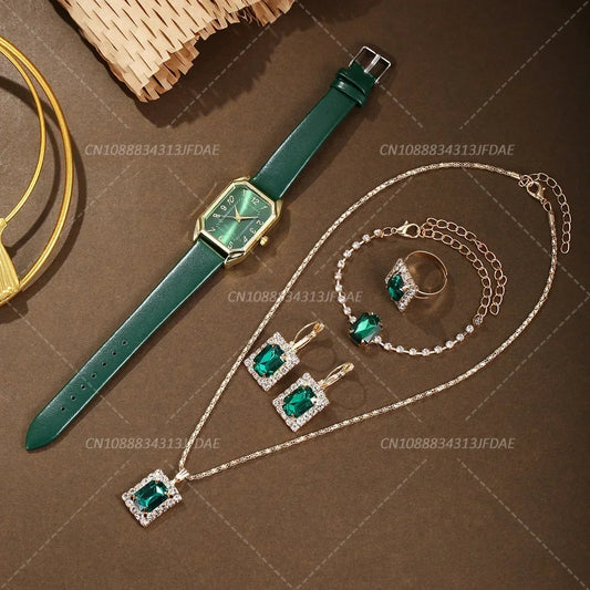 Luxury Fashion Square Women's Watches Brand Ladies Quartz Wristwatch Classic Simple Femme Blue Leather Band