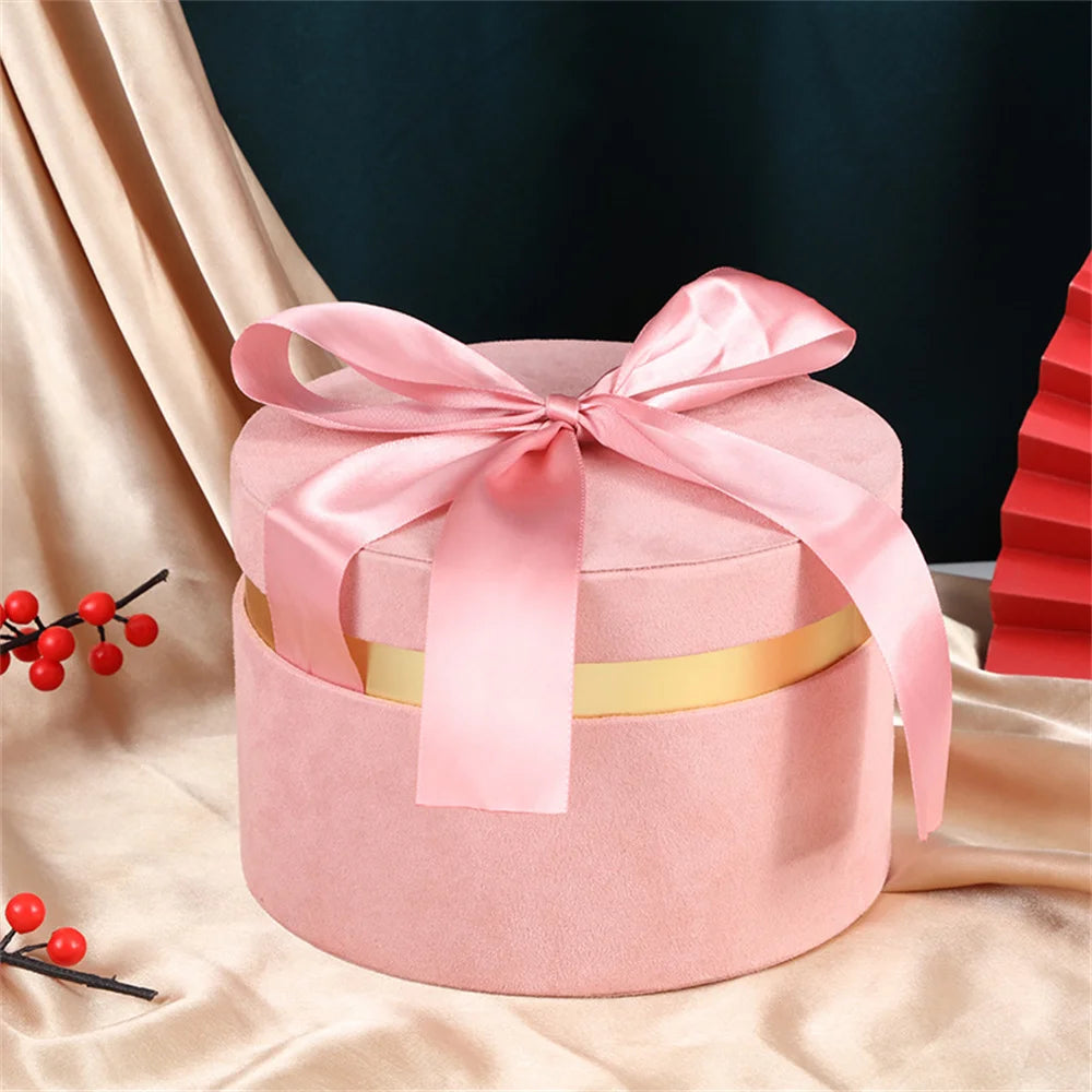 Candy Box With Bow Ribbon Round Gift Packaging Boxes